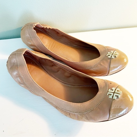 Tory Burch Ballerina Jolie Tan Slipper Flats - Picture 1 of 6